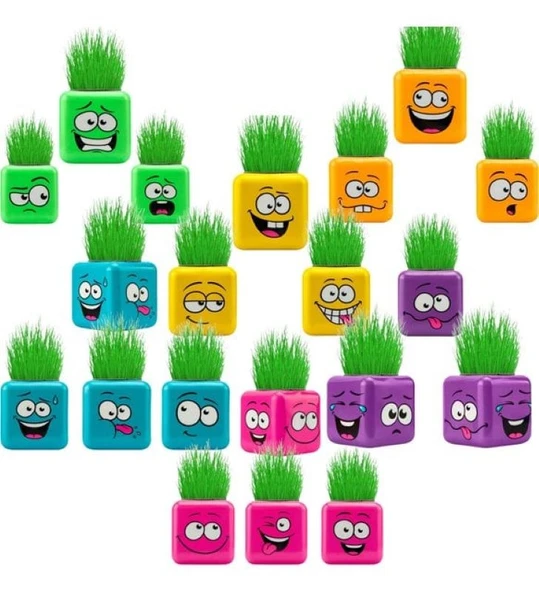 Çim Adam Kare Emoji Şekilli Çim Adam Surat 4 Adet Okul Öncesi Sonrası Etkinlik ürün görseli 1