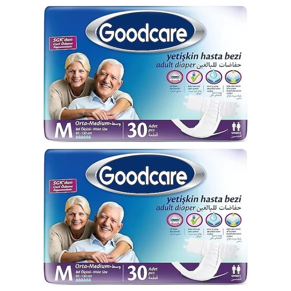 Goodcare Belbantlı Orta Boy M 30'lu 2 Adet Hasta Bezi ürün görseli 1