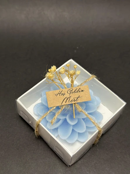 Lotus Mavi Mum 12 Adet süslü hediyelik ürün görseli 1
