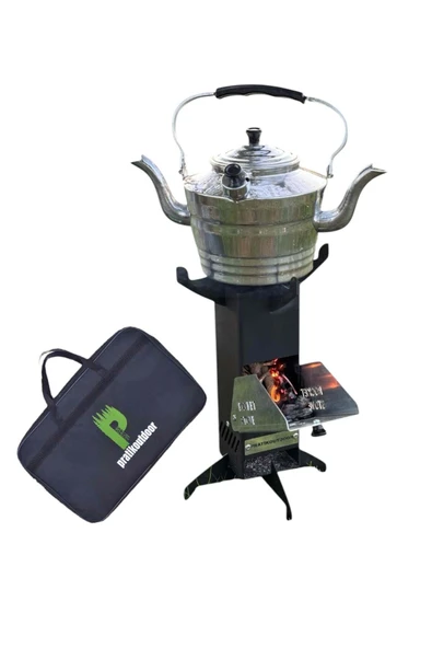 Roket Soba, Rocket Stove, Kamp Ocağı, Odunlu Kamp Sobası Çantalı ürün görseli 1