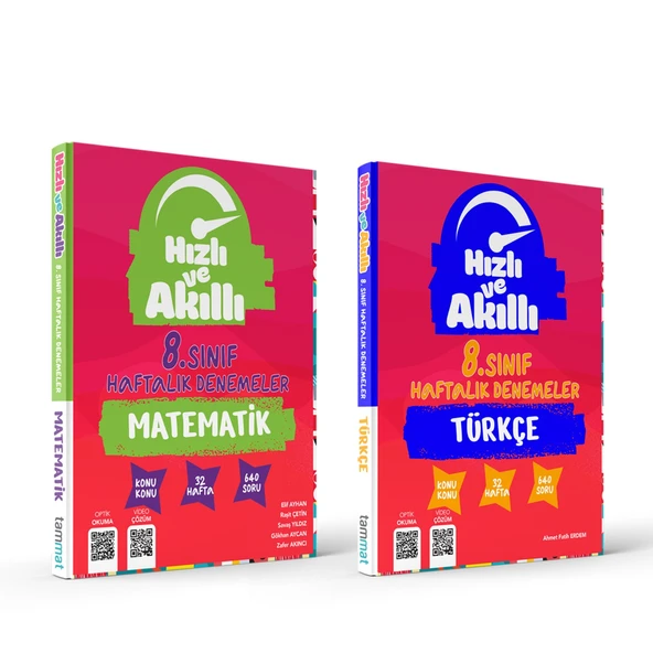 Tammat 8.Sınıf Matematik ve Türkçe 32 Haftalık Deneme Seti 2 Kitap ürün görseli 1