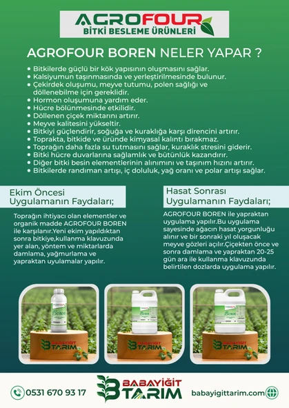 AGROFOUR BOREN SIVI BİTKİ GÜBRESİ 1 LT - Resim 3