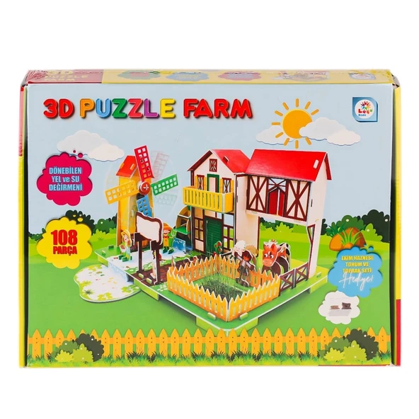 LC0115 3D Boyutlu Çiftlik Puzzle -Laçokids ürün görseli 1