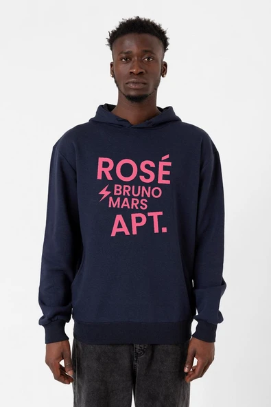 BLACKPINK ROSE BRUNO MARS APT Lacivert Erkek 3ip Kapşonlu ürün görseli 1