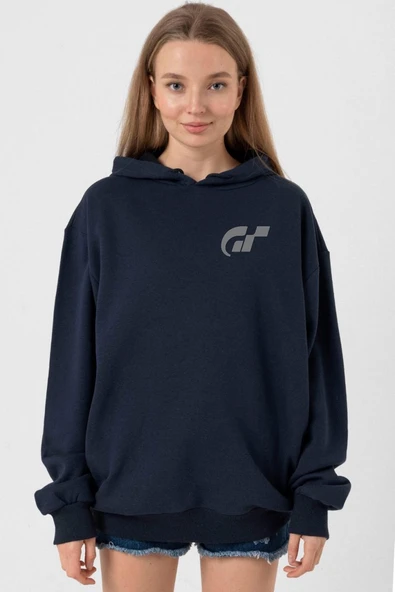 Gran Turismo Pocket Logo Lacivert Kadın 3ip Kapşonlu ürün görseli 1