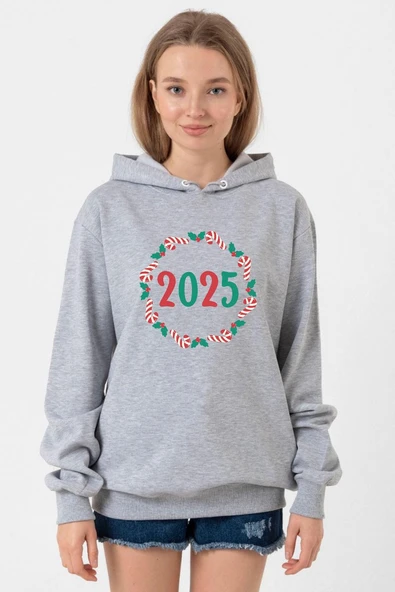 Christmas Holiday Wreath Grimelanj Kadın 3ip Kapşonlu Sweatshirt ürün görseli 1