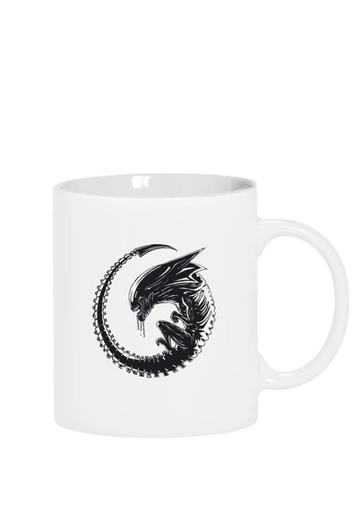 Allien Xenomorph Beyaz Kupa Bardak ürün görseli 1