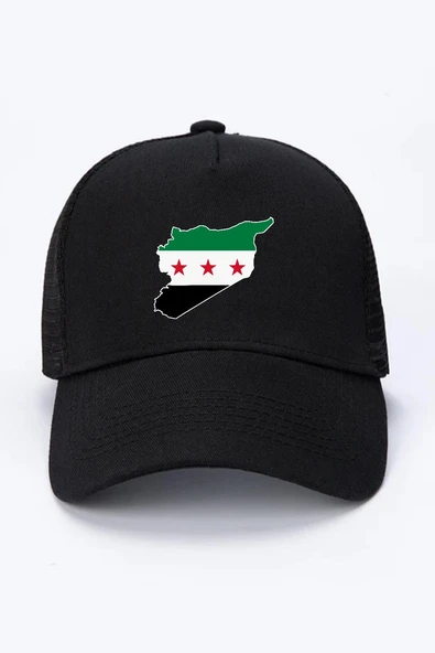 Suriye Yeni Bayrak Siyah Fileli Şapka ürün görseli 1