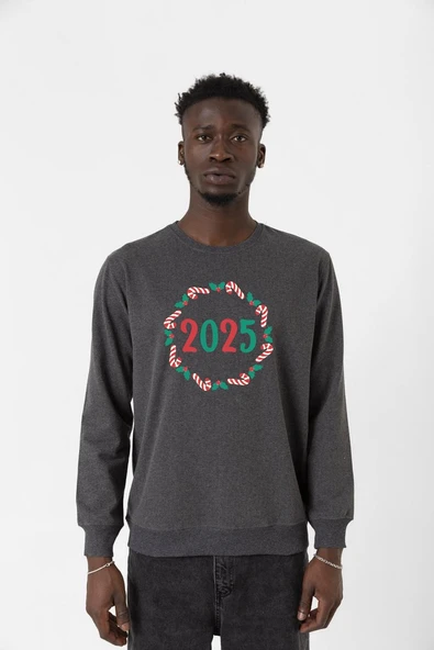 Christmas Holiday Wreath Füme Erkek 2ip Sweatshirt ürün görseli 1