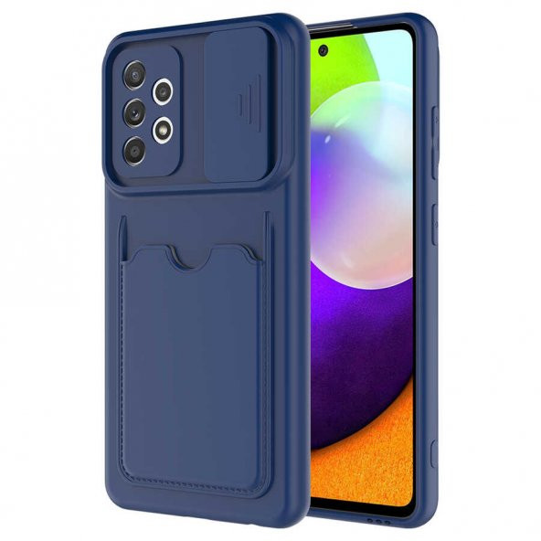 Galaxy A72 Kılıf Deri Görünümlü Kartlıklı Kamera Korumalı ürün görseli 1