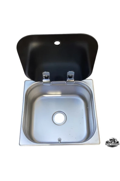 Cam Kapaklı Evye 34 x 32.5 x 15 Cm ÜNİVERSAL Yatek Karavan Tekne ürün görseli 1