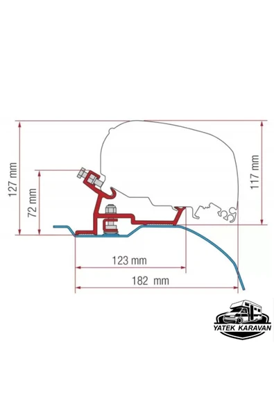 Tente Tavan Montaj Braketi DUCATO JUMPER BOXER 2006 SONRASI F-80 Yatek Karavan ürün görseli 1