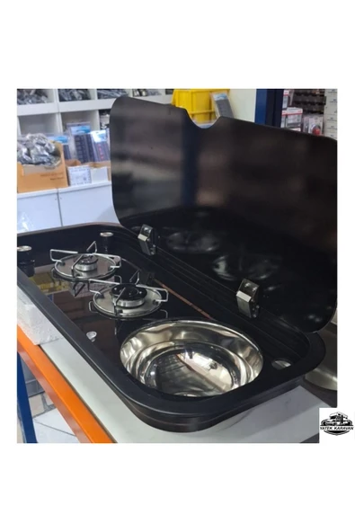 üniversal kombinasyon ikili ocak evyeli 76X36.5 CM Yatek Karavan Tekne ürün görseli 1