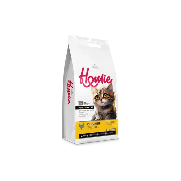 Homie Düşük Tahıllı Kitten Mother Tavuklu Yavru Kedi Maması 2.75 Kg ürün görseli 1