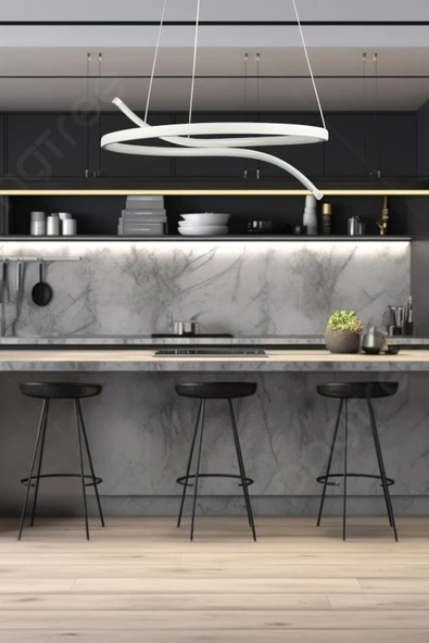 LEGACY Snake Modern Tasarım Beyaz Renk Beyaz Ledli Yatak Odası - Cafe - Mutfak - Salon Led Avize ürün görseli 1