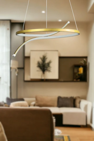 LEGACY Snake Modern Tasarım Eskitme Renk Beyaz Ledli Yatak Odası - Cafe - Mutfak - Salon Led Avize ürün görseli 1