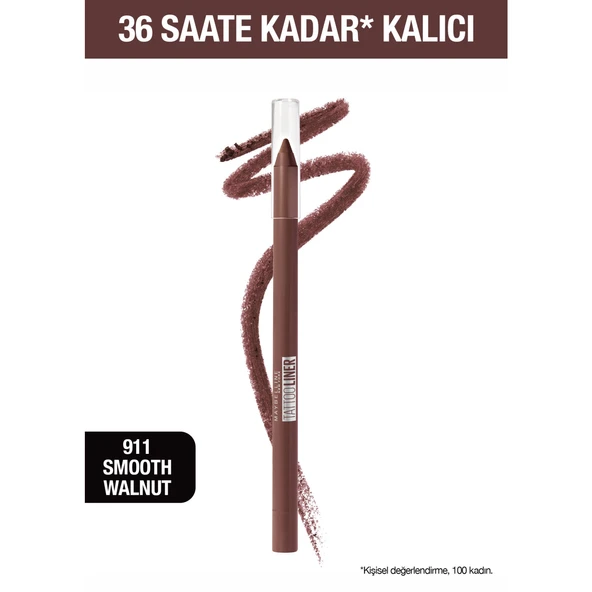 Maybelline New York Tattoo Liner Jel Göz Kalemi - 911 Smooth Walnut (Kahverengi) ürün görseli 1