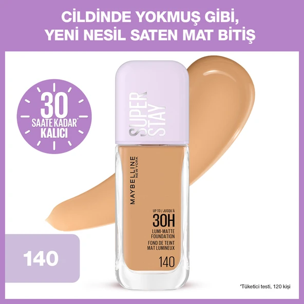 Maybelline New York Super Stay Lumi Matte Fondöten - 140 ürün görseli 1