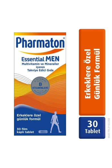 Essential Men 30 Tablet - Magnezyum, Vitamin B, Vitamin D, Multivitamin ve Mineraller ürün görseli 1