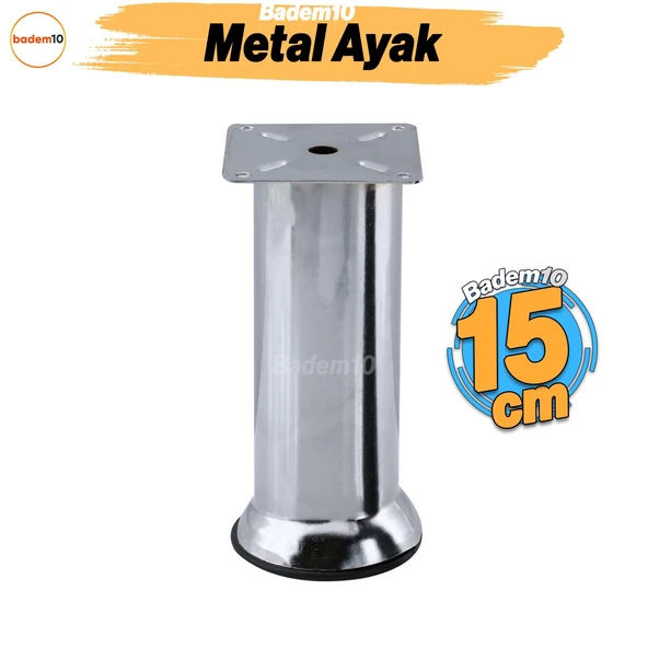 Mobilya Ayak 15 cm Krom Baza Koltuk Kanepe Yatak Çekyat Destek Ayağı Metal Yükseltici Ayakları ürün görseli 1