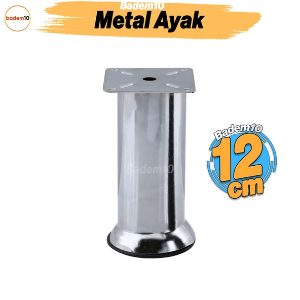 Mobilya Ayak 12 cm Krom Baza Koltuk Kanepe Yatak Çekyat Destek Ayağı Metal Yükseltici Ayakları ürün görseli 1