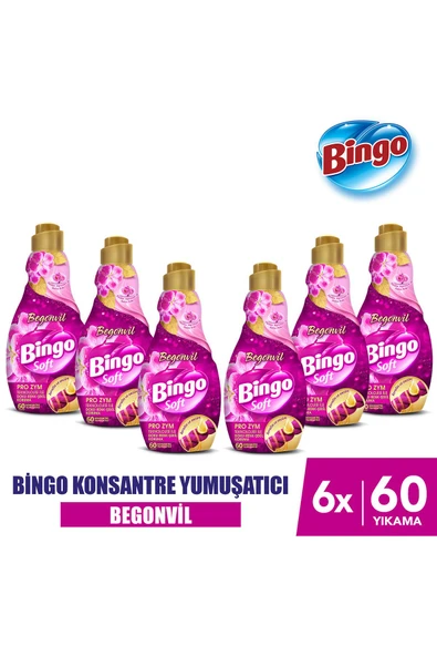 Bingo Soft Konsantre Çamaşır Yumuşatıcısı Begonvil 1440 ml X 6 Adet ürün görseli 1