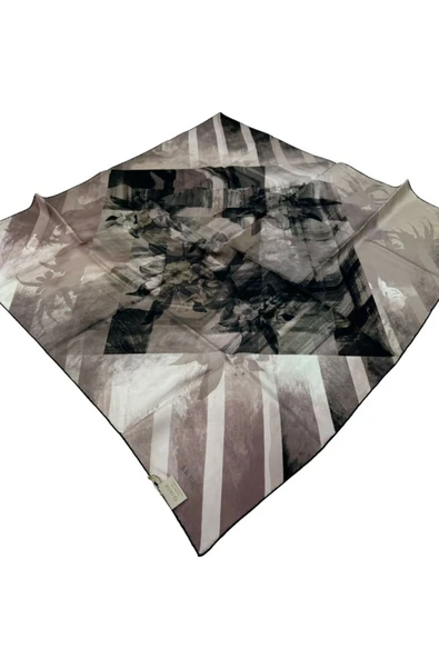 Bosphorus Çift Taraflı İpek Twill Eşarp 8836712-911 - Resim 3