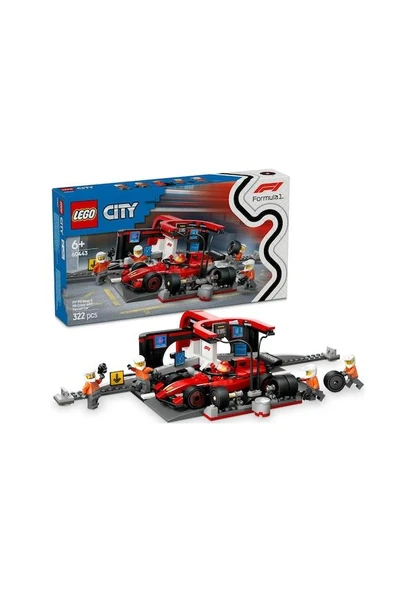 LEGO City Ferrari Arabalı F1 Pit Stop ve Pit Ekibi 60443 ürün görseli 1