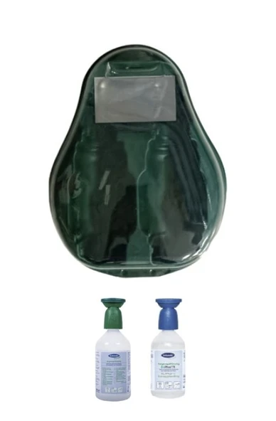 Göz Duşu Solüsyonu İstasyonu Set (1 Adet Boş İstasyon +1 Adet 500 ML  +1 Adet 250 Ml Solüsyon) ürün görseli 1