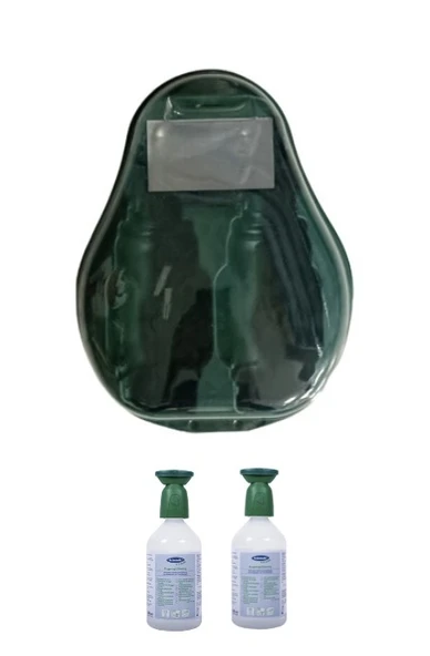 Göz Duşu Solüsyonu İstasyonu Set (Boş İstasyon + Actiomedic Biophos 74 Yeşil Toz Çapak Göz Duşu Solüsyonu 500ML 2 Adet) ürün görseli 1