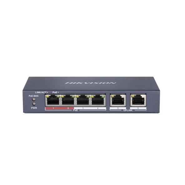 Hikvision Ds-3E0106P-E-M 6 Port 10-100 Yönetilemez 4Xpoe Switch ürün görseli 1