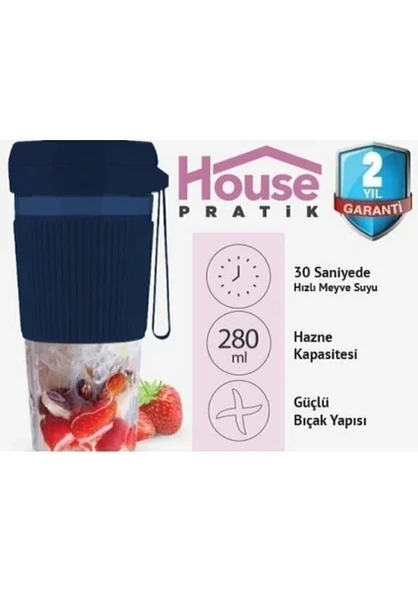House Pratik HP38 Şarjlı Kişisel Blender   Lacivert (TEŞHİR) ürün görseli 1