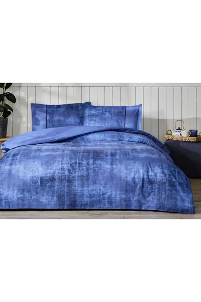 Özdilek Mavi Horizon Çift Kişilik Lastikli Fitted Çarşaf Nevresim Takımı 8137 ürün görseli 1