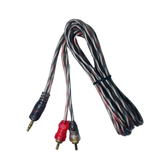2RCA 3mm 1.5mt Stereo Gold Aux Silikon Kablo ürün görseli 1