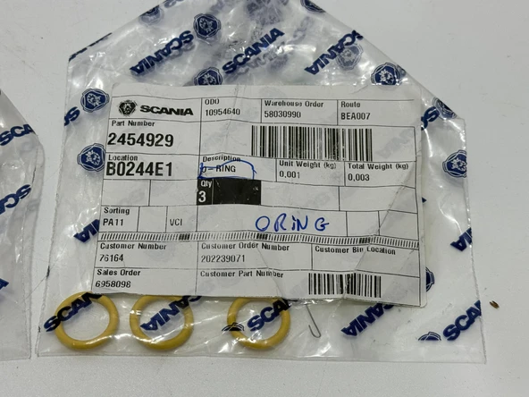 Scania 2454929 O-Ring Conta 4 Adet - Resim 5
