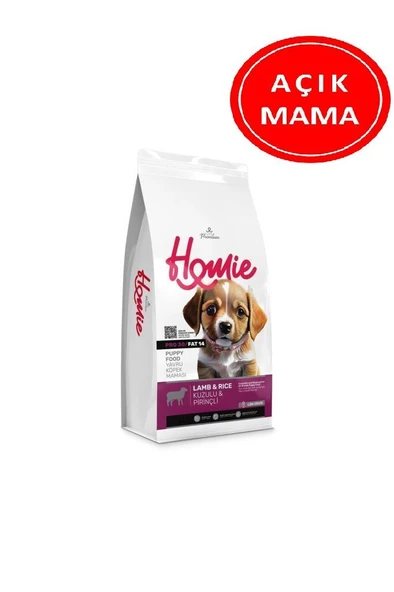 Homie Düşük Tahıllı Kuzulu ve Pirinçli Yavru Köpek Maması 1 Kg AÇIK ürün görseli 1