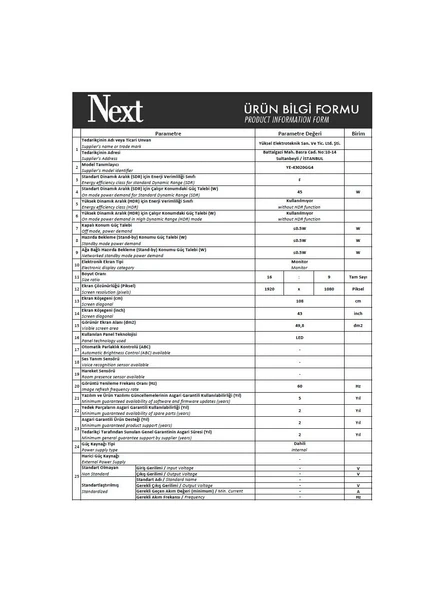 Next YE-43020GG4 43 - Resim 5
