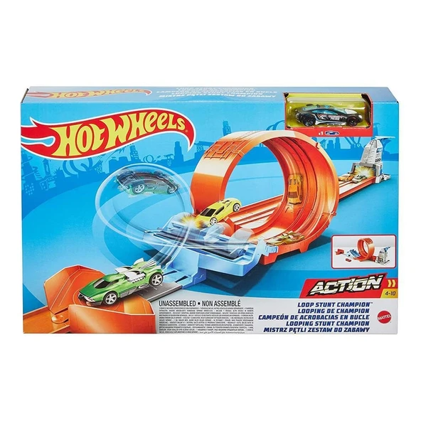 Hot Wheels Çember Akrobasi Pist Şampiyonu GTV13 ürün görseli 1