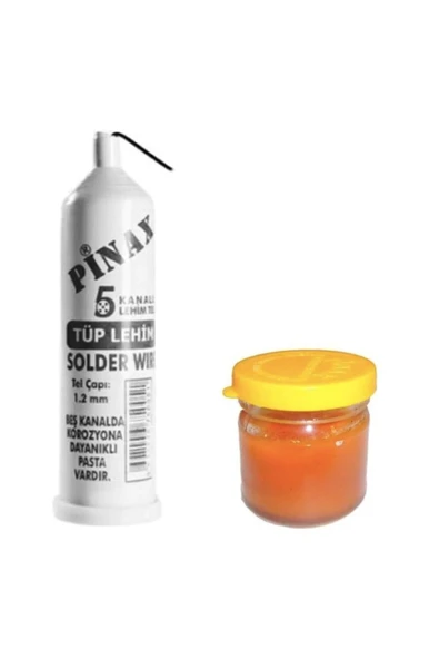 Lehim Teli Tüp 5 Kanallı Tüp Lehim Teli + Lehim Pastası ürün görseli 1