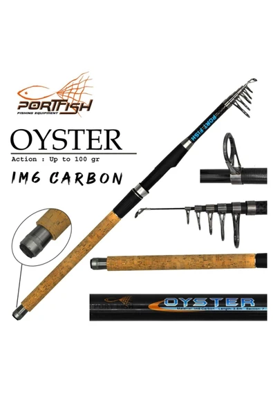 Portfish Oyster Teleskopik Carbon Olta Kamışı 300 cm 100 gr ürün görseli 1