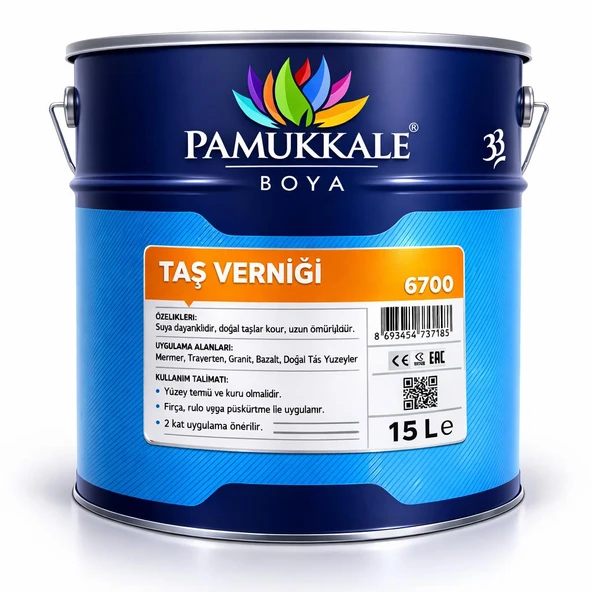 Pamukkale Doğal Taş Vernik Solvent Bazlı Şeffaf 15 Lt ürün görseli 1