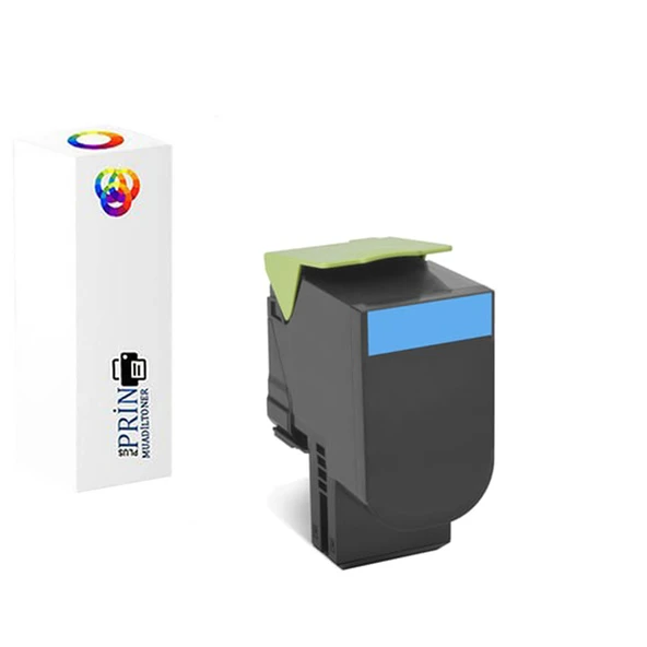 Lexmark 80C8SCE/Lexmark CX310n Uyumlu Mavi Muadil Toner 2000 Sayfa ürün görseli 1