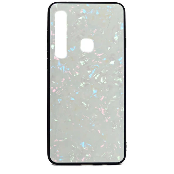 Galaxy A9 2018 Kılıf Mermer Desenli Marbel Temperli Cam Silikon Kılıf ürün görseli 1