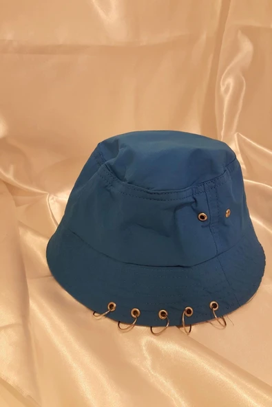 Şapka Bucket Şapka Balıkçı Kova Şapka Unisex Yuvarlak Şapka Mavi ürün görseli 1