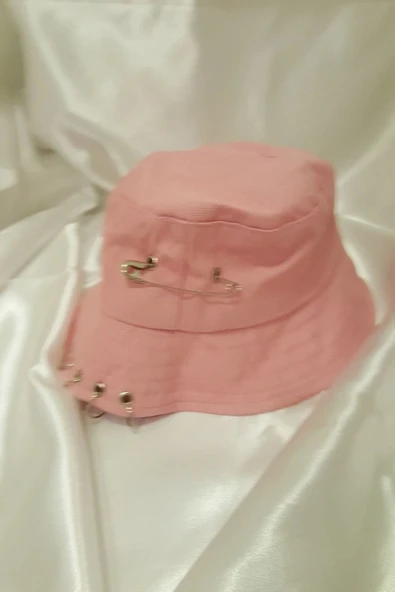 Şapka Bucket Şapka Balıkçı Kova Şapka Unisex Yuvarlak Şapka Açık Lila Zincir Piercing Li ürün görseli 1