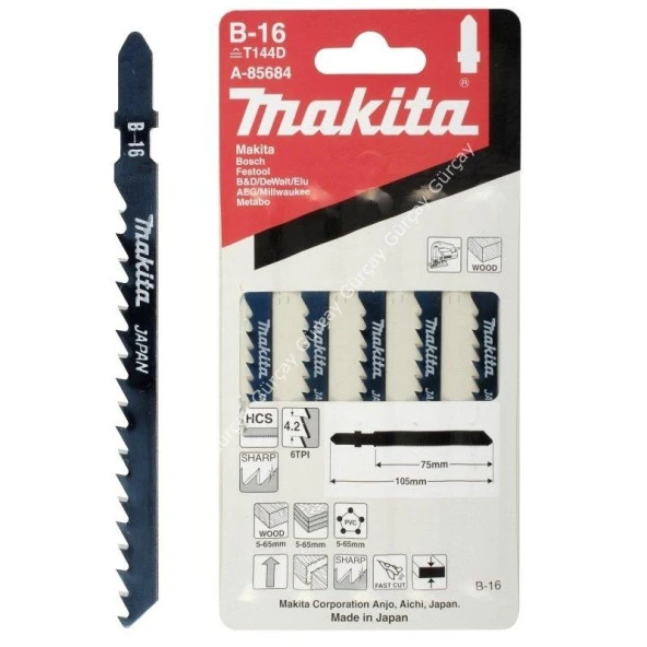 Makita A-85684 / B-16 Dekupaj Testere 5li Paket ürün görseli 1