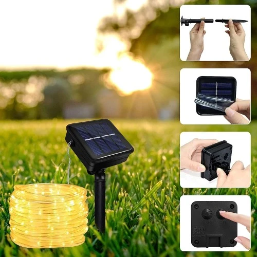 10 Metre Güneş Enerjili Hortum LED Işık ürün görseli 1