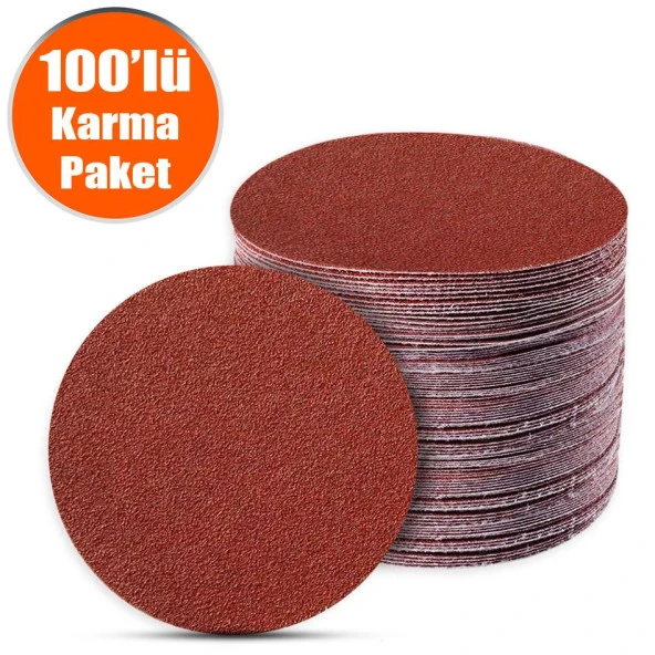 100 Adet Cırt Zımpara 115 mm Spiral Avuç Taşlama (Karma Paket) ürün görseli 1