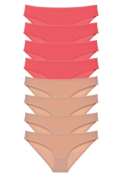 8 adet Süper Eko Set Likralı Kadın Slip Külot Fuşya Ten ürün görseli 1