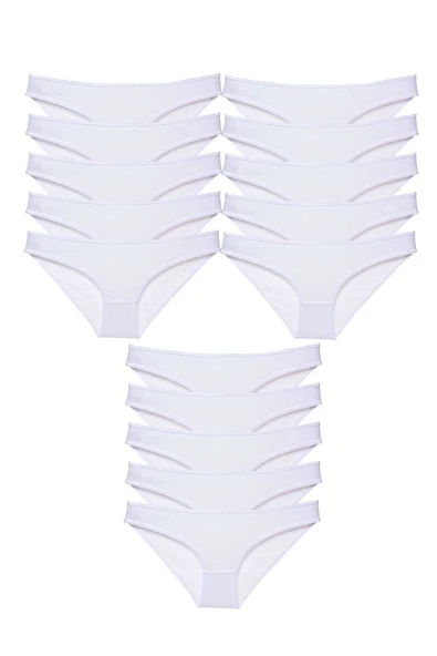 15 adet Süper Eko Set Likralı Kadın Slip Külot Beyaz ürün görseli 1